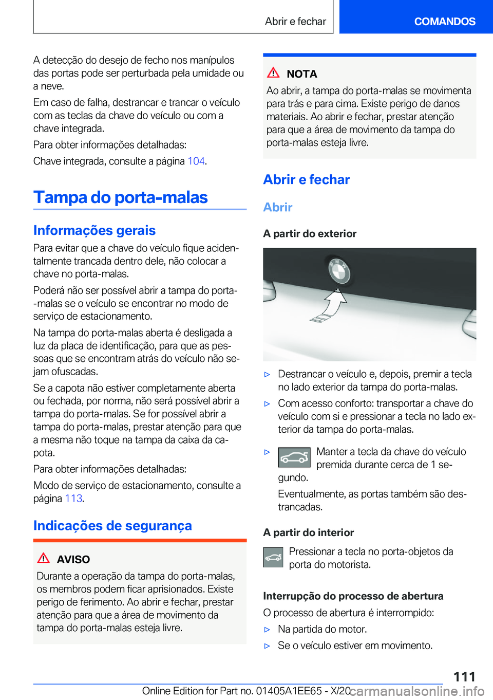 BMW 8 SERIES CONVERTIBLE 2021  Manual do condutor (in Portuguese) �A��d�e�t�e�c�