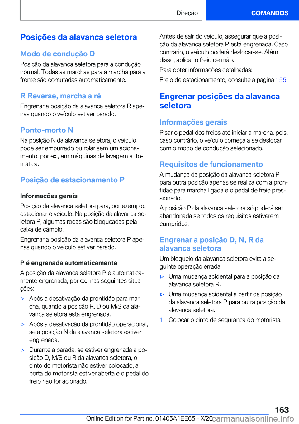 BMW 8 SERIES CONVERTIBLE 2021  Manual do condutor (in Portuguese) �P�o�s�i�