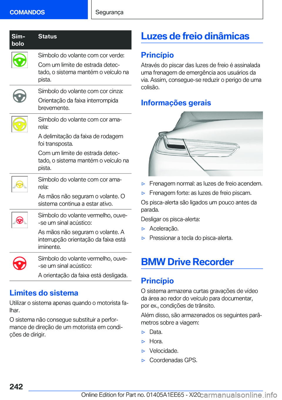 BMW 8 SERIES CONVERTIBLE 2021  Manual do condutor (in Portuguese) �S�