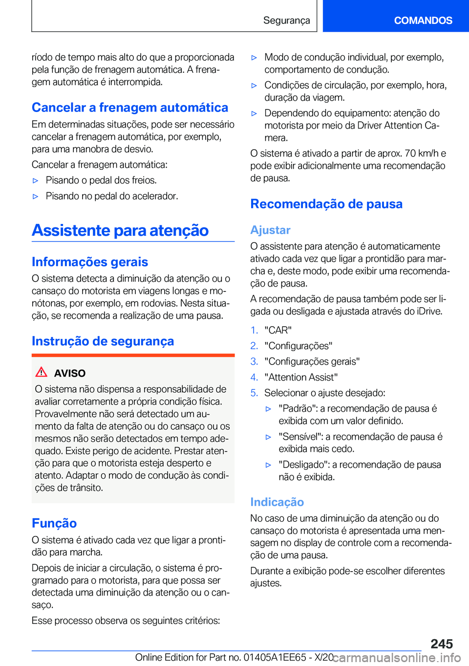 BMW 8 SERIES CONVERTIBLE 2021  Manual do condutor (in Portuguese) �r�