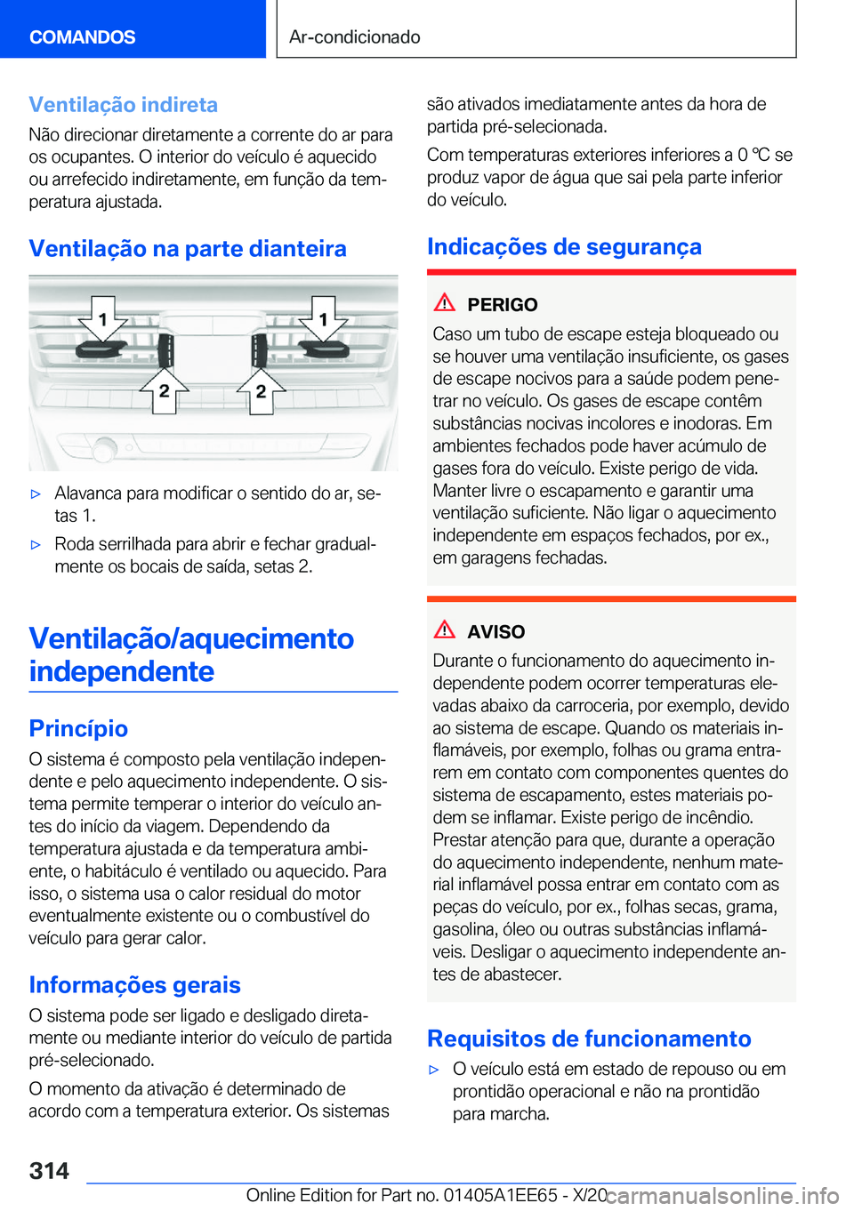 BMW 8 SERIES CONVERTIBLE 2021  Manual do condutor (in Portuguese) �V�e�n�t�i�l�a�