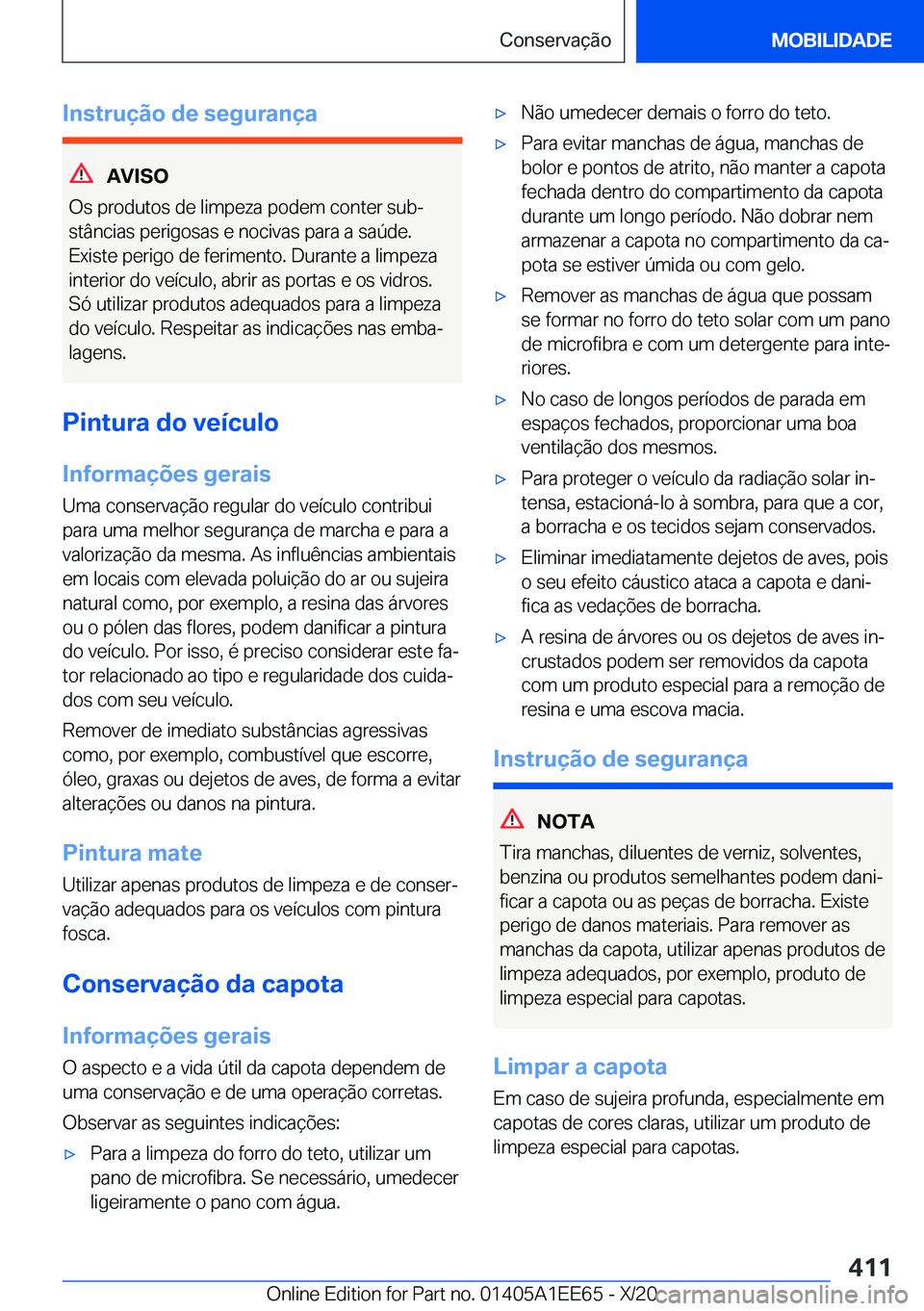BMW 8 SERIES CONVERTIBLE 2021  Manual do condutor (in Portuguese) �I�n�s�t�r�u�
