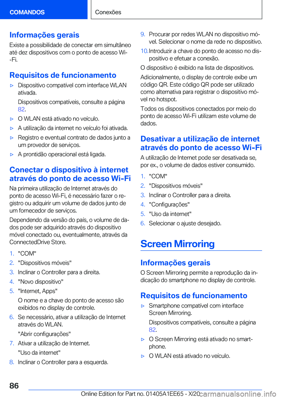 BMW 8 SERIES CONVERTIBLE 2021  Manual do condutor (in Portuguese) �I�n�f�o�r�m�a�