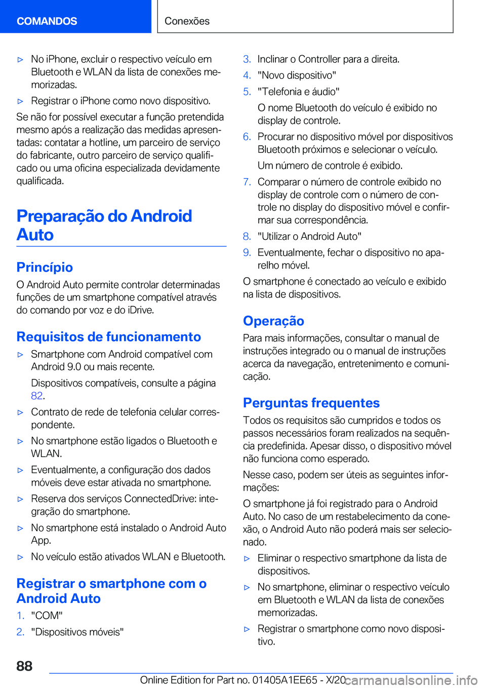 BMW 8 SERIES CONVERTIBLE 2021  Manual do condutor (in Portuguese) x�N�o��i�P�h�o�n�e�,��e�x�c�l�u�i�r��o��r�e�s�p�e�c�t�i�v�o��v�e�