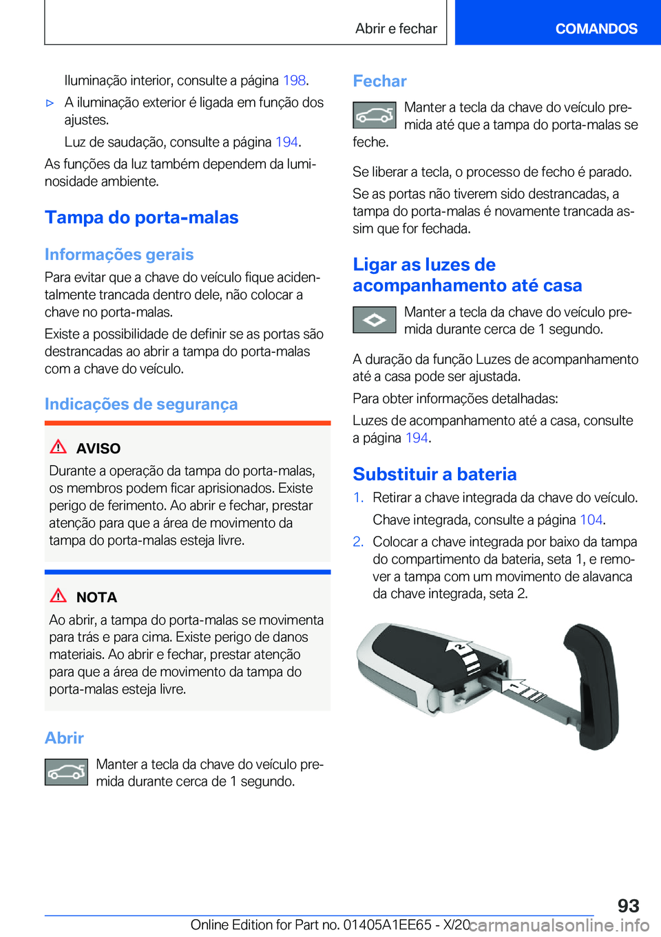 BMW 8 SERIES CONVERTIBLE 2021  Manual do condutor (in Portuguese) �I�l�u�m�i�n�a�