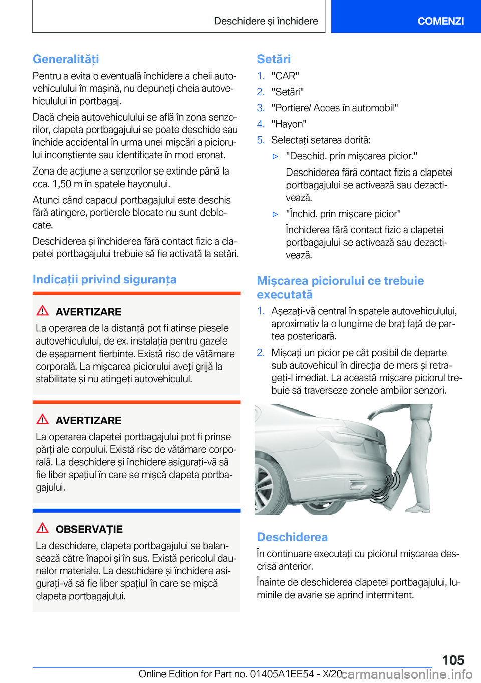 BMW 8 SERIES CONVERTIBLE 2021  Ghiduri De Utilizare (in Romanian) �G�e�n�e�r�a�l�i�t�