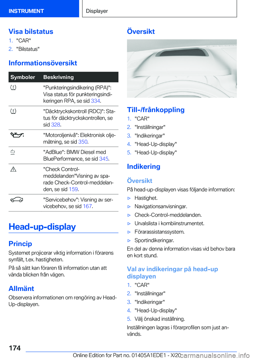 BMW 8 SERIES CONVERTIBLE 2021  InstruktionsbÖcker (in Swedish) �V�i�s�a��b�i�l�s�t�a�t�u�s�1�.��C�A�R��2�.��B�i�l�s�t�a�t�u�s�
�I�n�f�o�r�m�a�t�i�o�n�s�