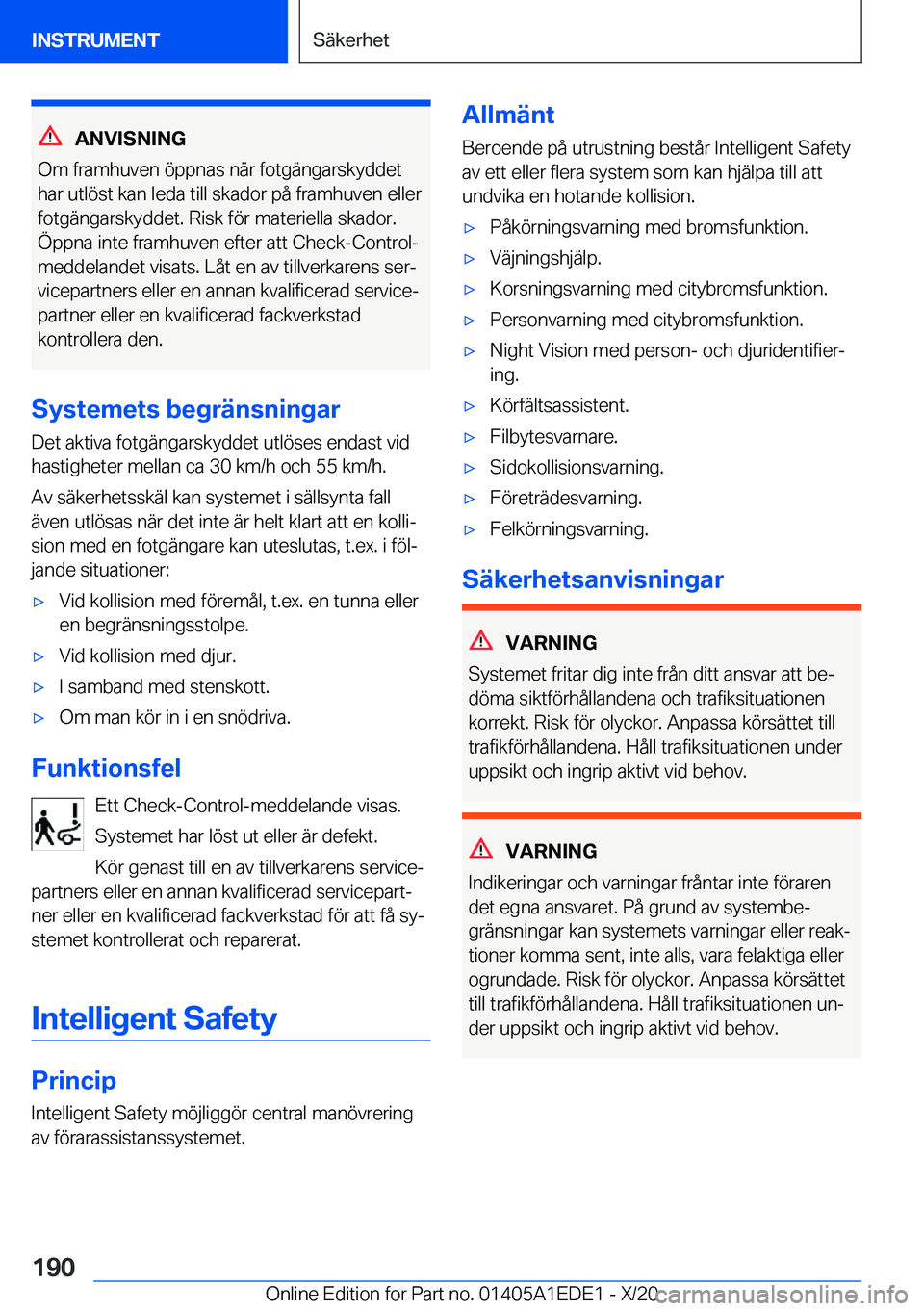BMW 8 SERIES CONVERTIBLE 2021  InstruktionsbÖcker (in Swedish) �A�N�V�I�S�N�I�N�G
�O�m��f�r�a�m�h�u�v�e�n��
