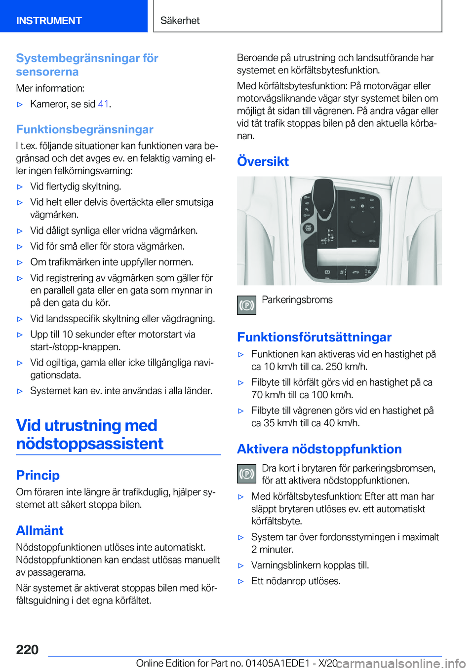 BMW 8 SERIES CONVERTIBLE 2021  InstruktionsbÖcker (in Swedish) �S�y�s�t�e�m�b�e�g�r�ä�n�s�n�i�n�g�a�r��f�