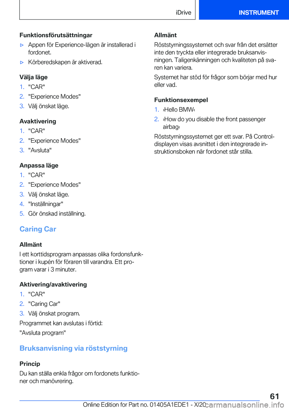 BMW 8 SERIES CONVERTIBLE 2021  InstruktionsbÖcker (in Swedish) �F�u�n�k�t�i�o�n�s�f�