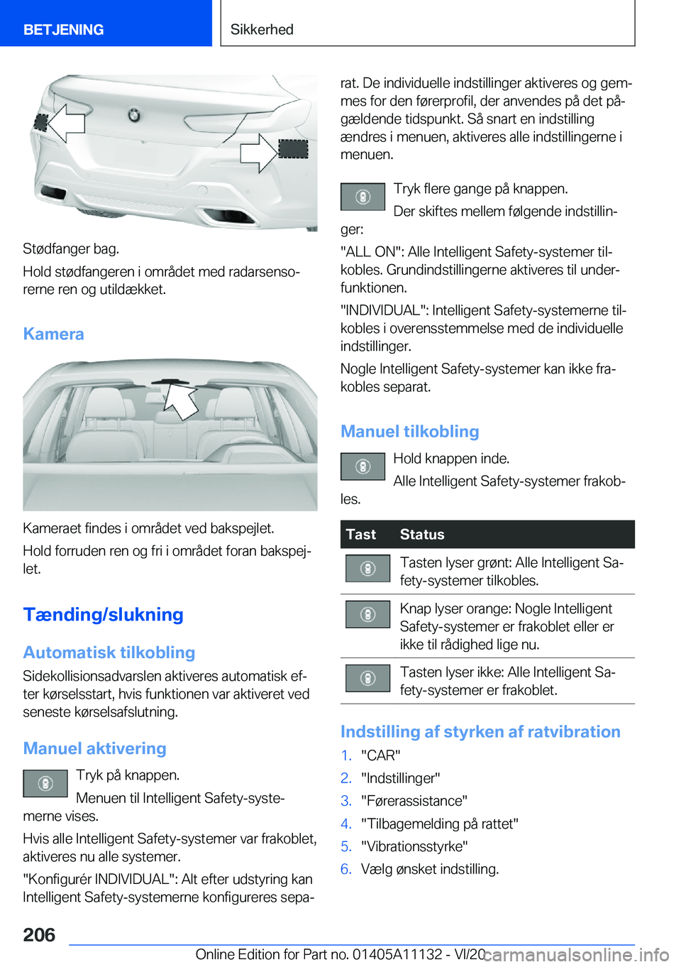 BMW 8 SERIES COUPE 2021  InstruktionsbØger (in Danish) �S�t�