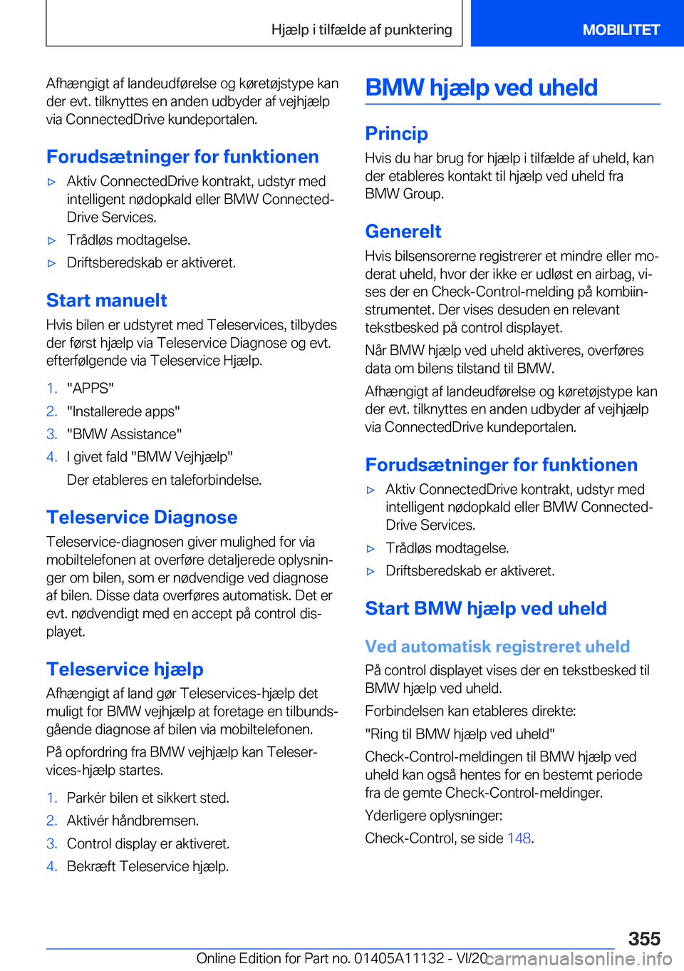 BMW 8 SERIES COUPE 2021  InstruktionsbØger (in Danish) �A�f�h�æ�n�g�i�g�t��a�f��l�a�n�d�e�u�d�f�