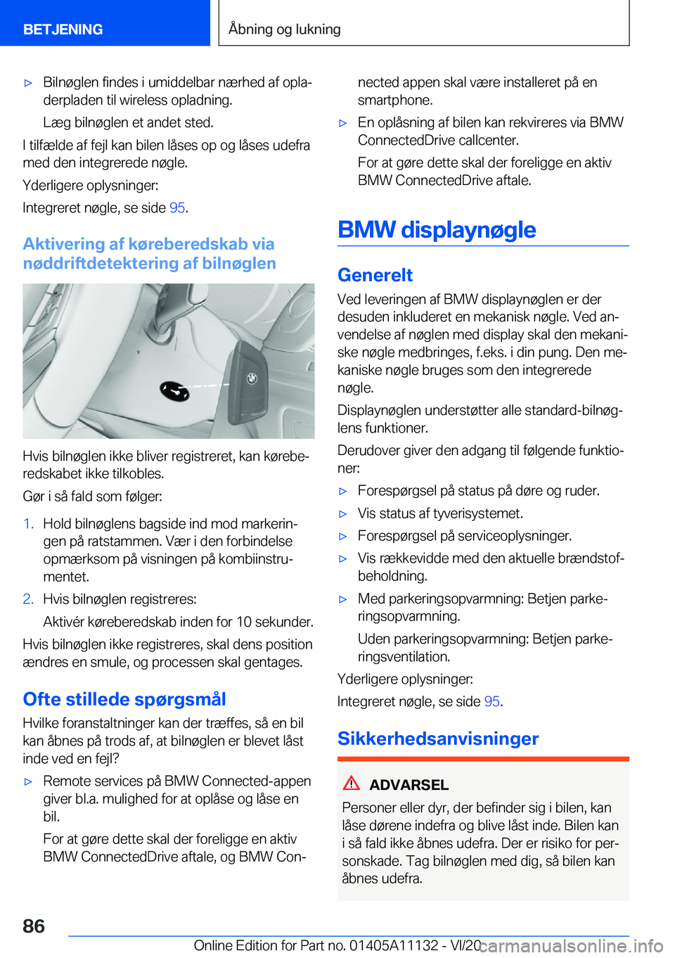 BMW 8 SERIES COUPE 2021  InstruktionsbØger (in Danish) 'x�B�i�l�n�