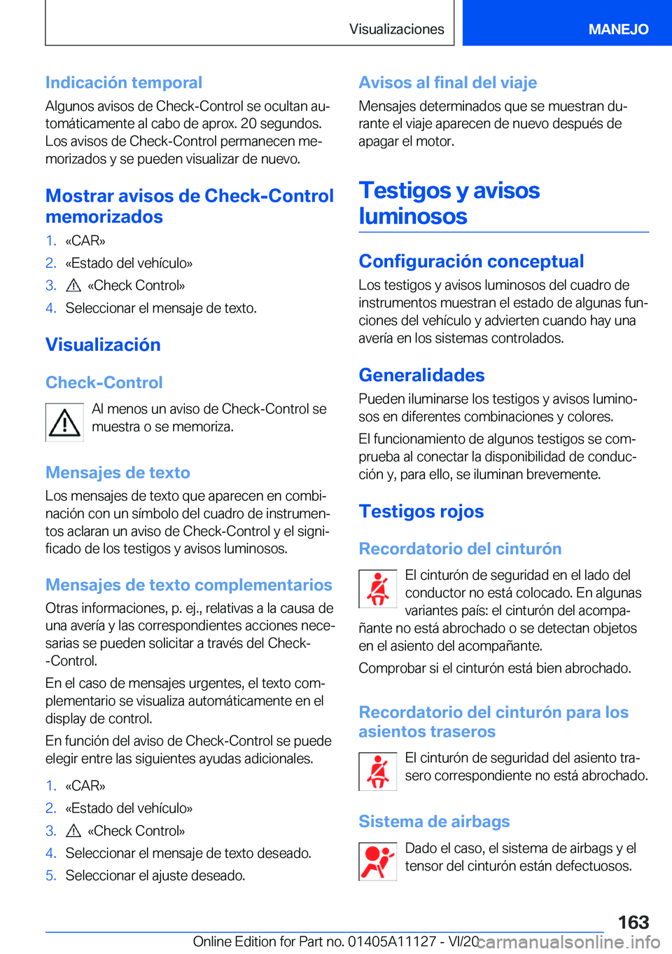 BMW 8 SERIES COUPE 2021  Manuales de Empleo (in Spanish) �I�n�d�i�c�a�c�i�
