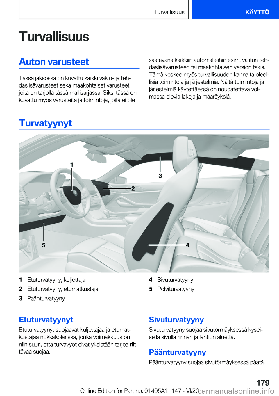 BMW 8 SERIES COUPE 2021  Omistajan Käsikirja (in Finnish) �T�u�r�v�a�l�l�i�s�u�u�s�A�u�t�o�n��v�a�r�u�s�t�e�e�t
�T�