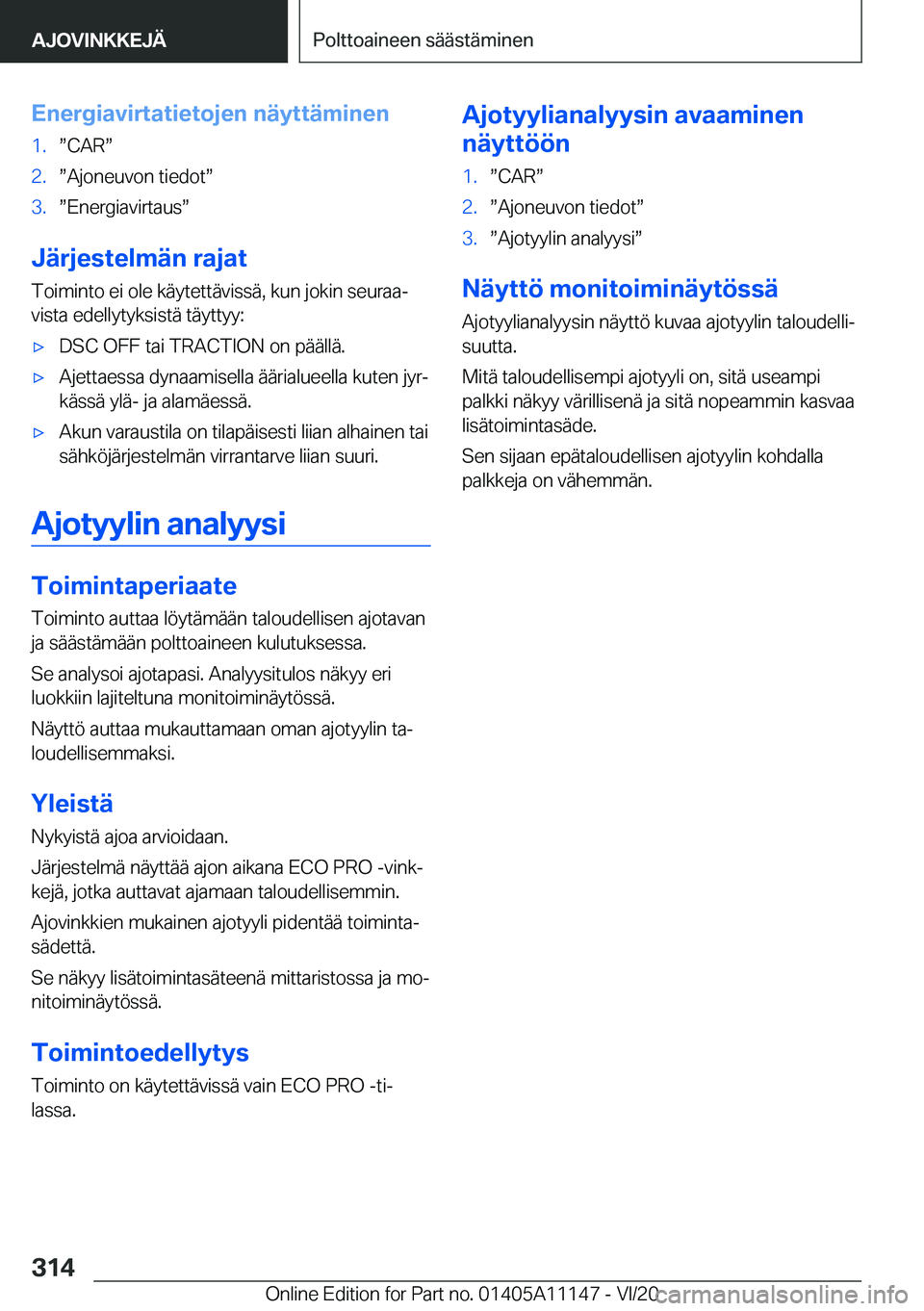 BMW 8 SERIES COUPE 2021  Omistajan Käsikirja (in Finnish) �E�n�e�r�g�i�a�v�i�r�t�a�t�i�e�t�o�j�e�n��n�