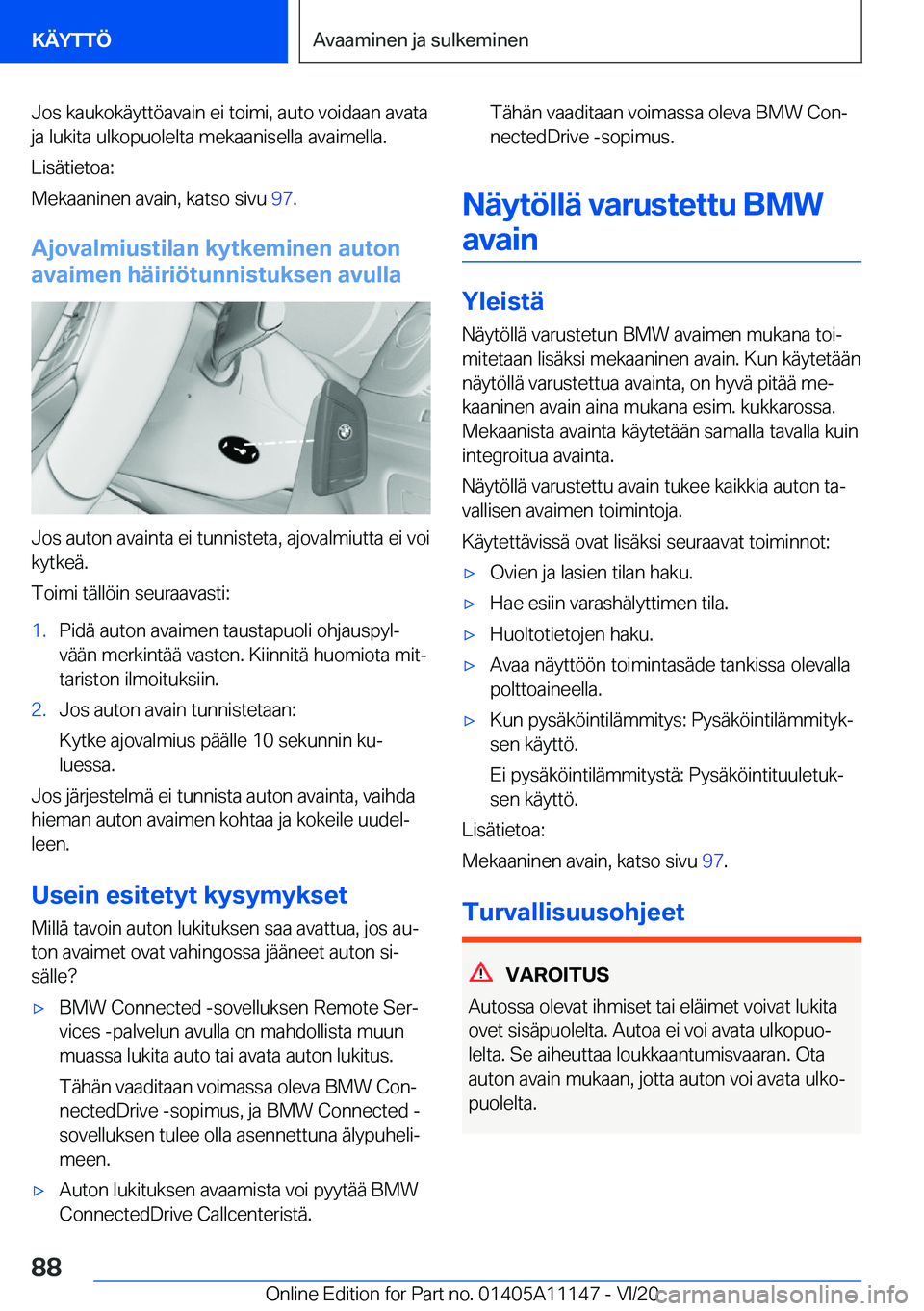 BMW 8 SERIES COUPE 2021  Omistajan Käsikirja (in Finnish) �J�o�s��k�a�u�k�o�k�