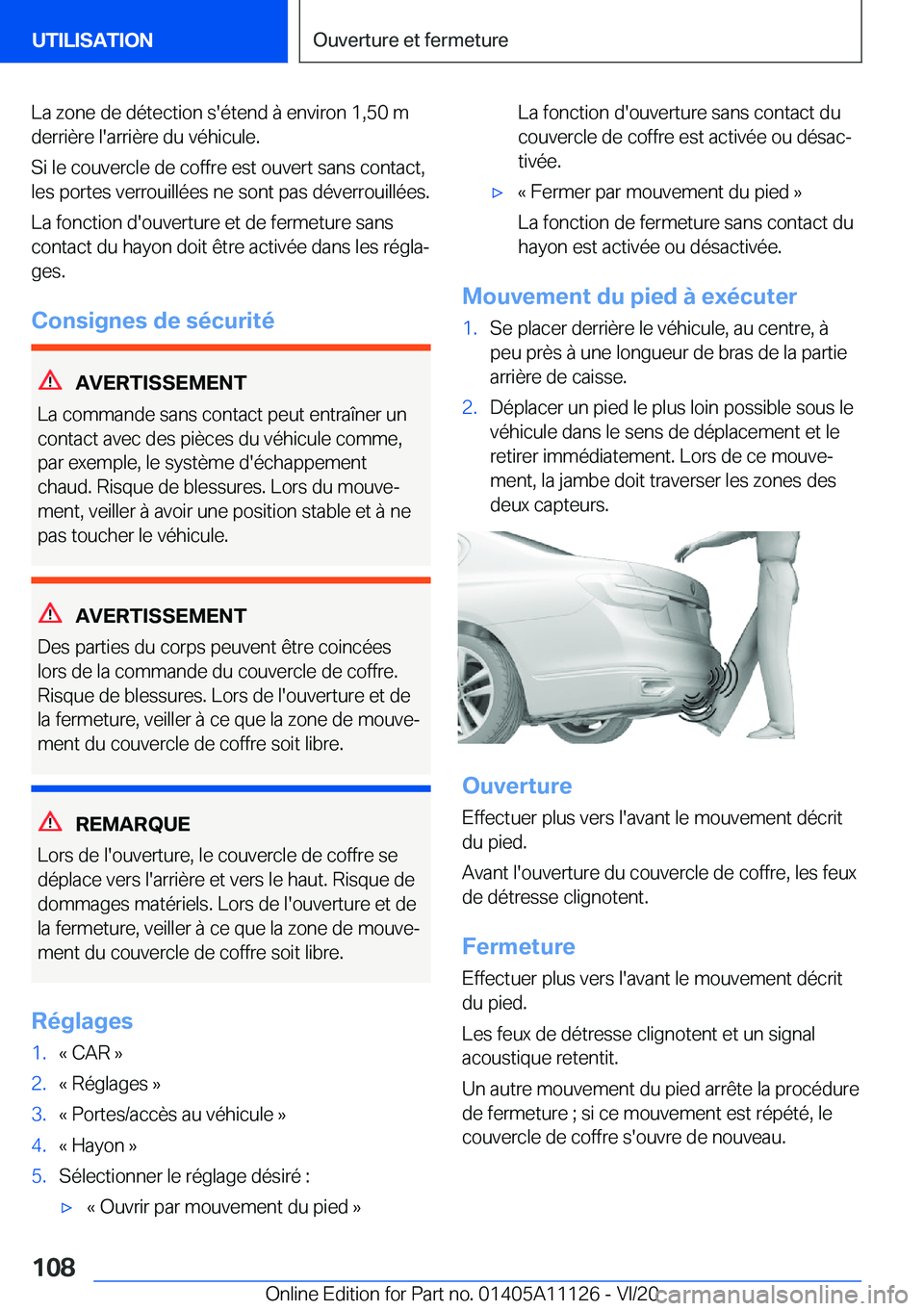 BMW 8 SERIES COUPE 2021  Notices Demploi (in French) �L�a��z�o�n�e��d�e��d�é�t�e�c�t�i�o�n��s�'�é�t�e�n�d��