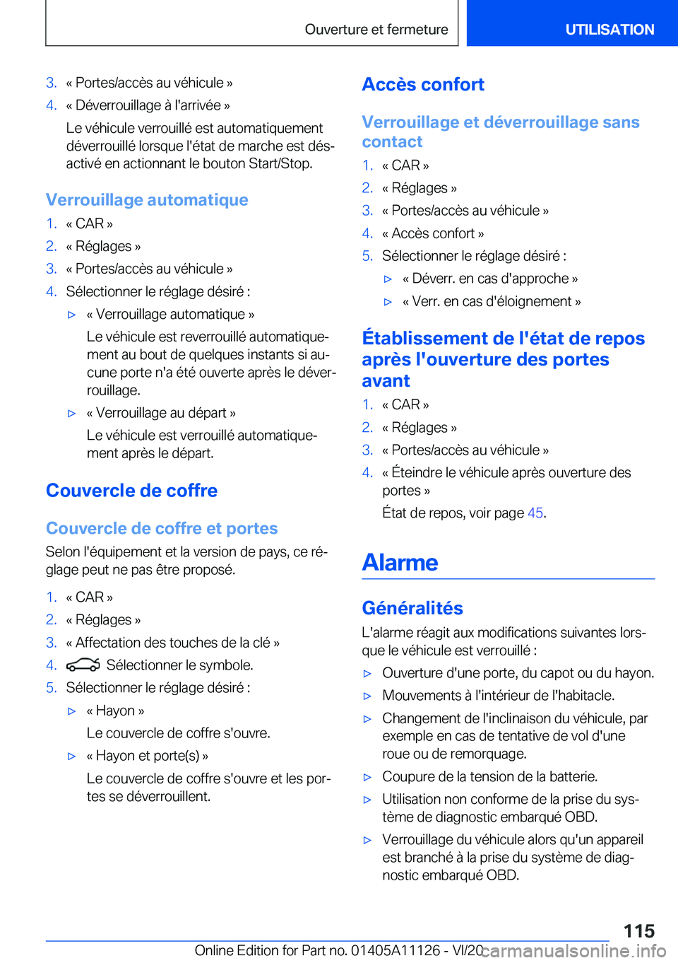 BMW 8 SERIES COUPE 2021  Notices Demploi (in French) �3�.�k��P�o�r�t�e�s�/�a�c�c�è�s��a�u��v�é�h�i�c�u�l�e��{�4�.�k��D�é�v�e�r�r�o�u�i�l�l�a�g�e��
