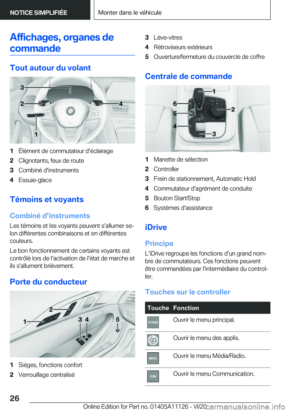 BMW 8 SERIES COUPE 2021  Notices Demploi (in French) �A�f�f�i�c�h�a�g�e�s�,��o�r�g�a�n�e�s��d�e�c�o�m�m�a�n�d�e
�T�o�u�t��a�u�t�o�u�r��d�u��v�o�l�a�n�t
�1�