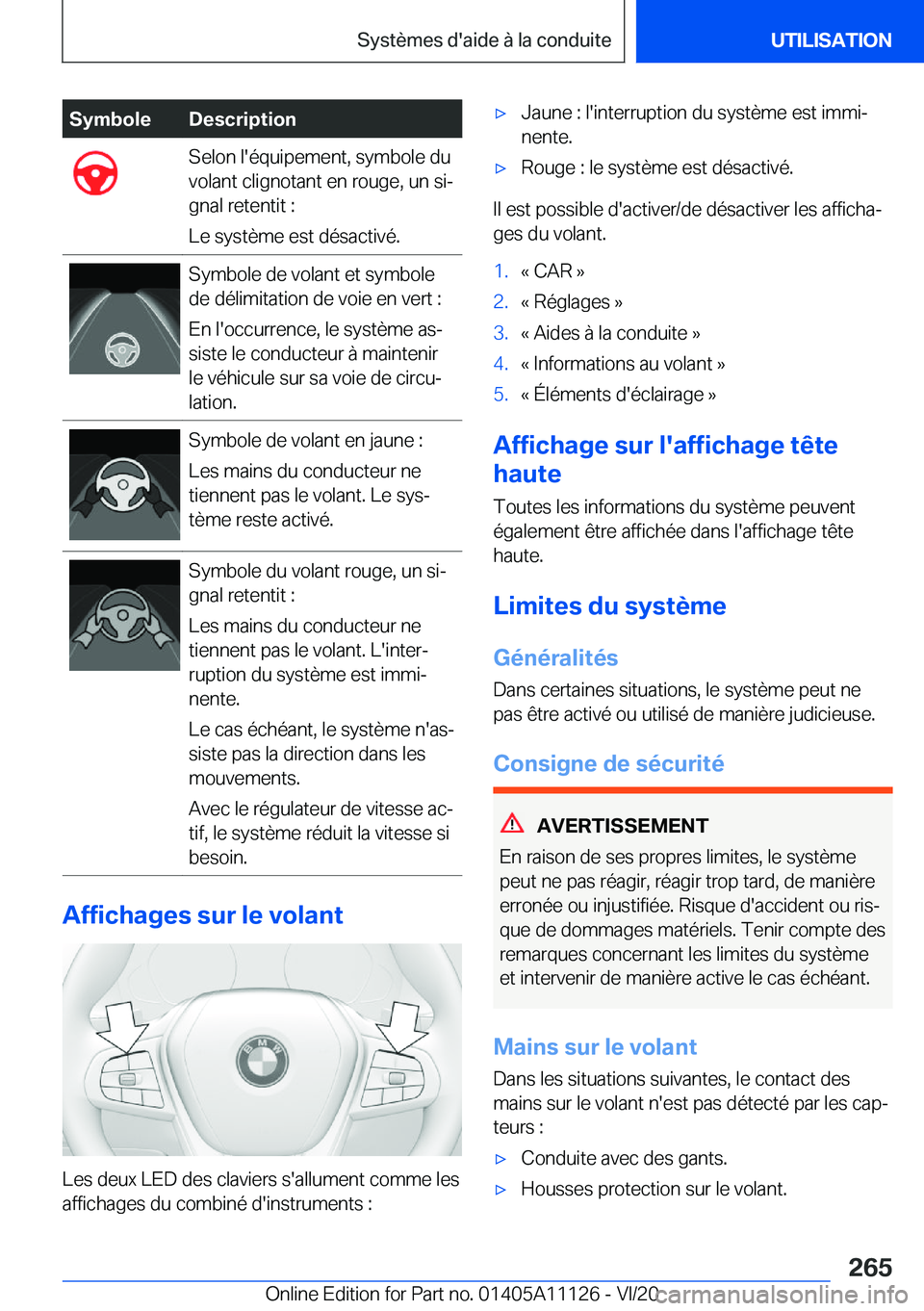 BMW 8 SERIES COUPE 2021  Notices Demploi (in French) �S�y�m�b�o�l�e�D�e�s�c�r�i�p�t�i�o�n�S�e�l�o�n��l�'�é�q�u�i�p�e�m�e�n�t�,��s�y�m�b�o�l�e��d�u
�v�o�l�a�n�t��c�l�i�g�n�o�t�a�n�t��e�n��r�o�u�g�e�,��u�n��s�ij
�g�n�a�l��r�e�t�e�n�t�i�t��