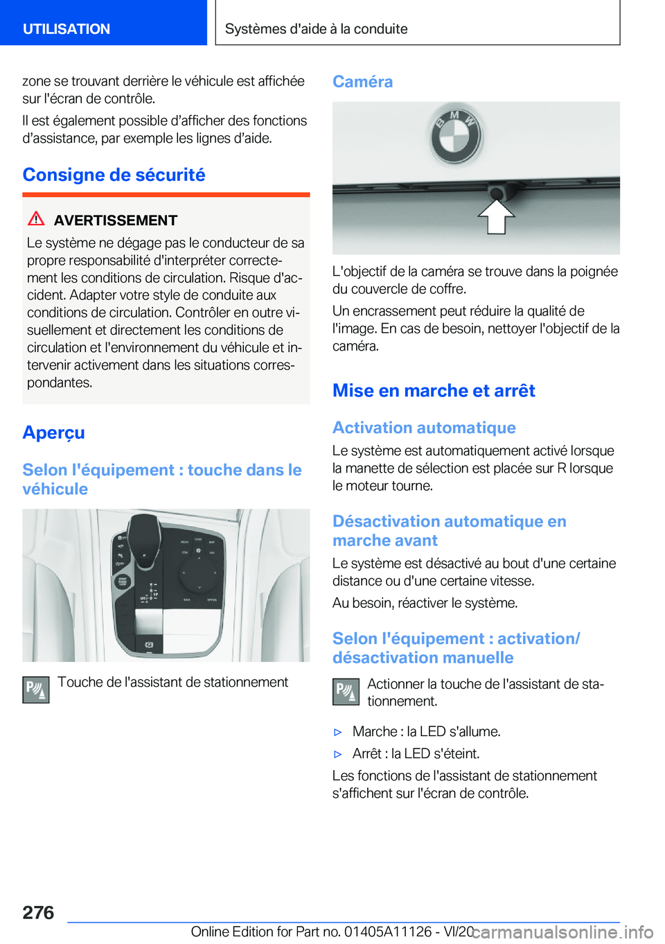BMW 8 SERIES COUPE 2021  Notices Demploi (in French) �z�o�n�e��s�e��t�r�o�u�v�a�n�t��d�e�r�r�i�è�r�e��l�e��v�é�h�i�c�u�l�e��e�s�t��a�f�f�i�c�h�é�e�s�u�r��l�'�é�c�r�a�n��d�e��c�o�n�t�r�