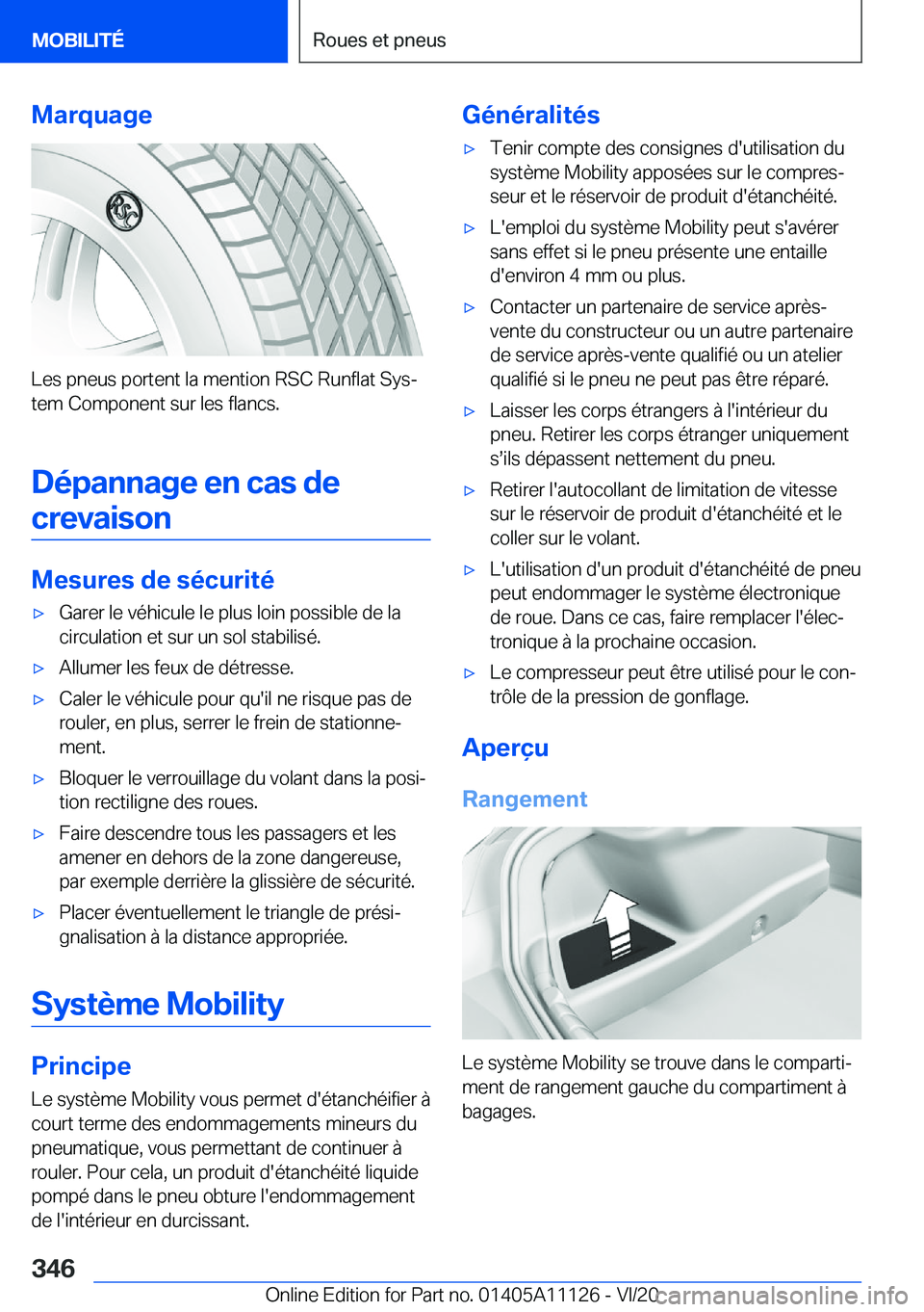BMW 8 SERIES COUPE 2021  Notices Demploi (in French) �M�a�r�q�u�a�g�e
�L�e�s��p�n�e�u�s��p�o�r�t�e�n�t��l�a��m�e�n�t�i�o�n��R�S�C��R�u�n�f�l�a�t��S�y�sj
�t�e�m��C�o�m�p�o�n�e�n�t��s�u�r��l�e�s��f�l�a�n�c�s�.
�D�é�p�a�n�n�a�g�e��e�n��c�a�s
