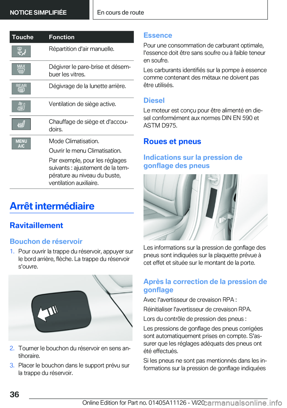BMW 8 SERIES COUPE 2021  Notices Demploi (in French) �T�o�u�c�h�e�F�o�n�c�t�i�o�n�R�é�p�a�r�t�i�t�i�o�n��d�'�a�i�r��m�a�n�u�e�l�l�e�.�D�é�g�i�v�r�e�r��l�e��p�a�r�e�-�b�r�i�s�e��e�t��d�é�s�e�mj
�b�u�e�r��l�e�s��v�i�t�r�e�s�.�D�é�g�i�v�r�