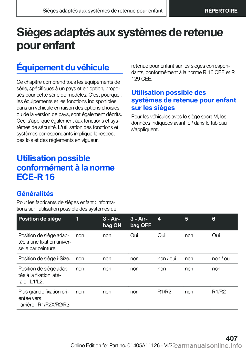 BMW 8 SERIES COUPE 2021  Notices Demploi (in French) �S�i�è�g�e�s��a�d�a�p�t�é�s��a�u�x��s�y�s�t�è�m�e�s��d�e��r�e�t�e�n�u�e
�p�o�u�r��e�n�f�a�n�t�