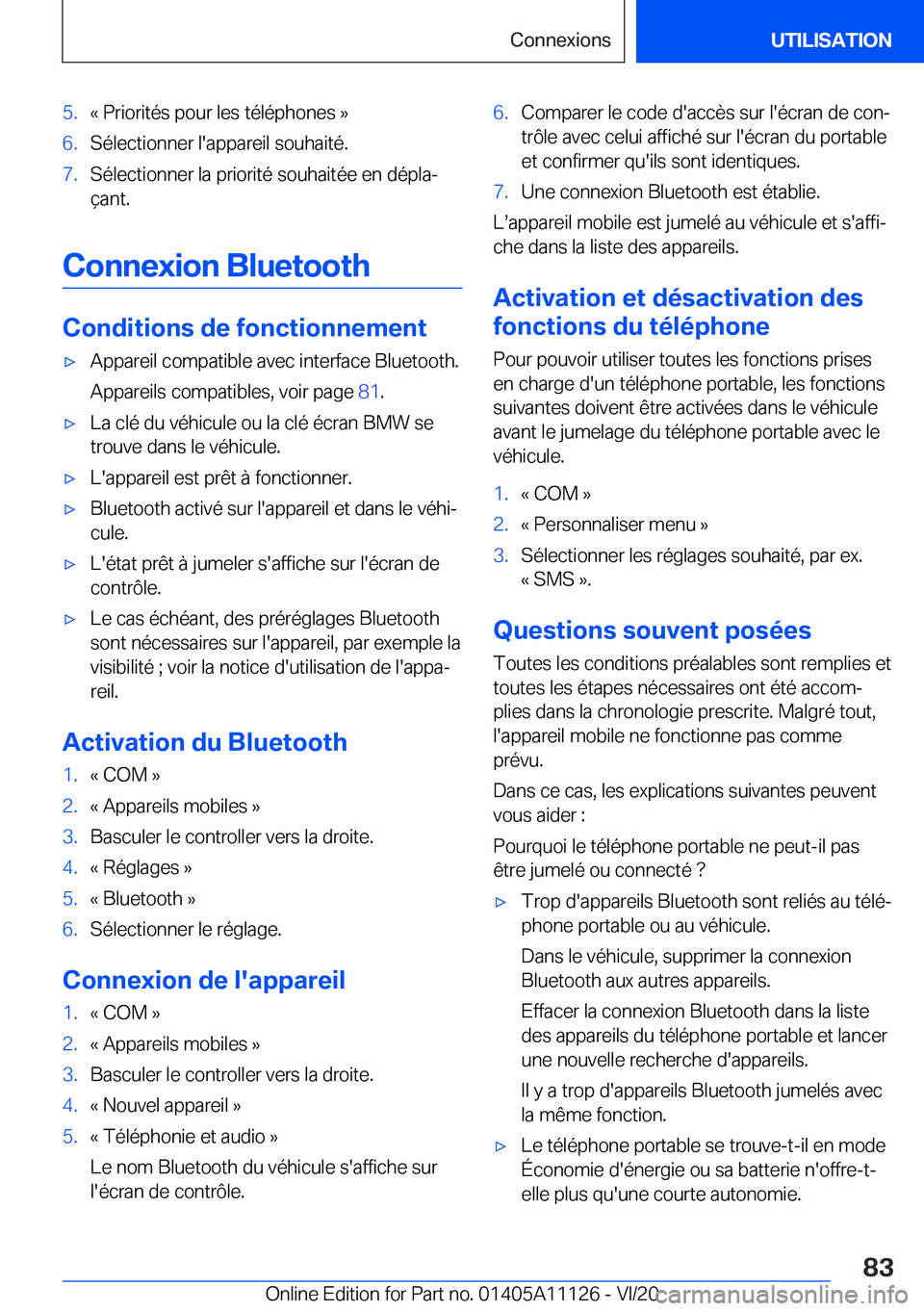 BMW 8 SERIES COUPE 2021  Notices Demploi (in French) �5�.�k��P�r�i�o�r�i�t�é�s��p�o�u�r��l�e�s��t�é�l�é�p�h�o�n�e�s��{�6�.�S�é�l�e�c�t�i�o�n�n�e�r��l�'�a�p�p�a�r�e�i�l��s�o�u�h�a�i�t�é�.�7�.�S�é�l�e�c�t�i�o�n�n�e�r��l�a��p�r�i�o�r�i�t