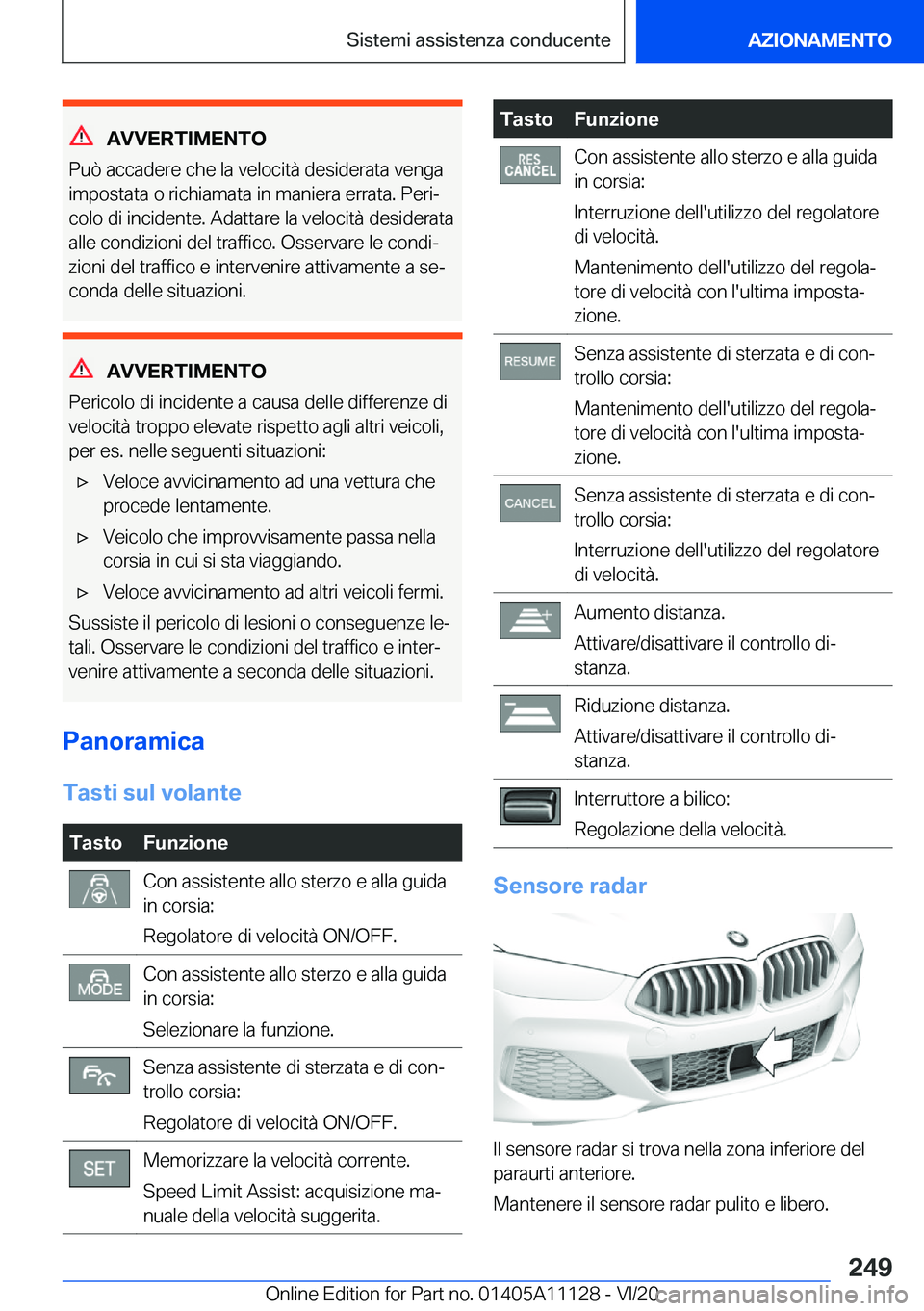 BMW 8 SERIES COUPE 2021  Libretti Di Uso E manutenzione (in Italian) �A�V�V�E�R�T�I�M�E�N�T�O
�P�u�