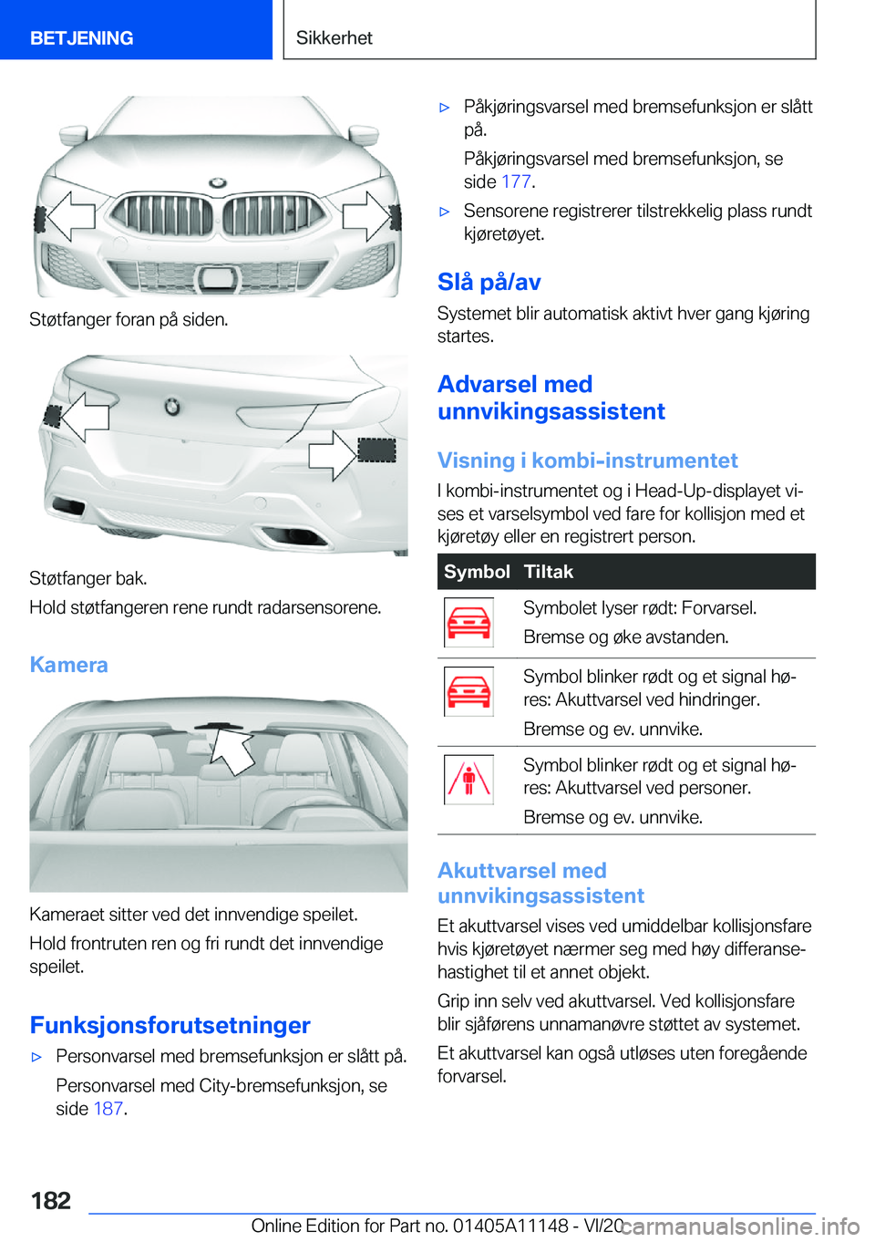 BMW 8 SERIES COUPE 2021  InstruksjonsbØker (in Norwegian) �S�t�