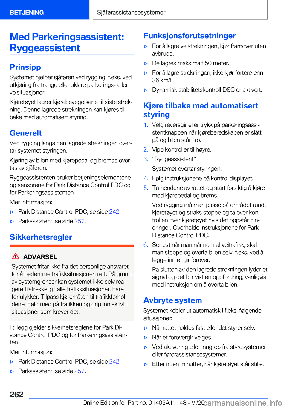 BMW 8 SERIES COUPE 2021  InstruksjonsbØker (in Norwegian) �M�e�d��P�a�r�k�e�r�i�n�g�s�a�s�s�i�s�t�e�n�t�:�R�y�g�g�e�a�s�s�i�s�t�e�n�t
�P�r�i�n�s�i�p�p
�S�y�s�t�e�m�e�t��h�j�e�l�p�e�r��s�j�å�f�