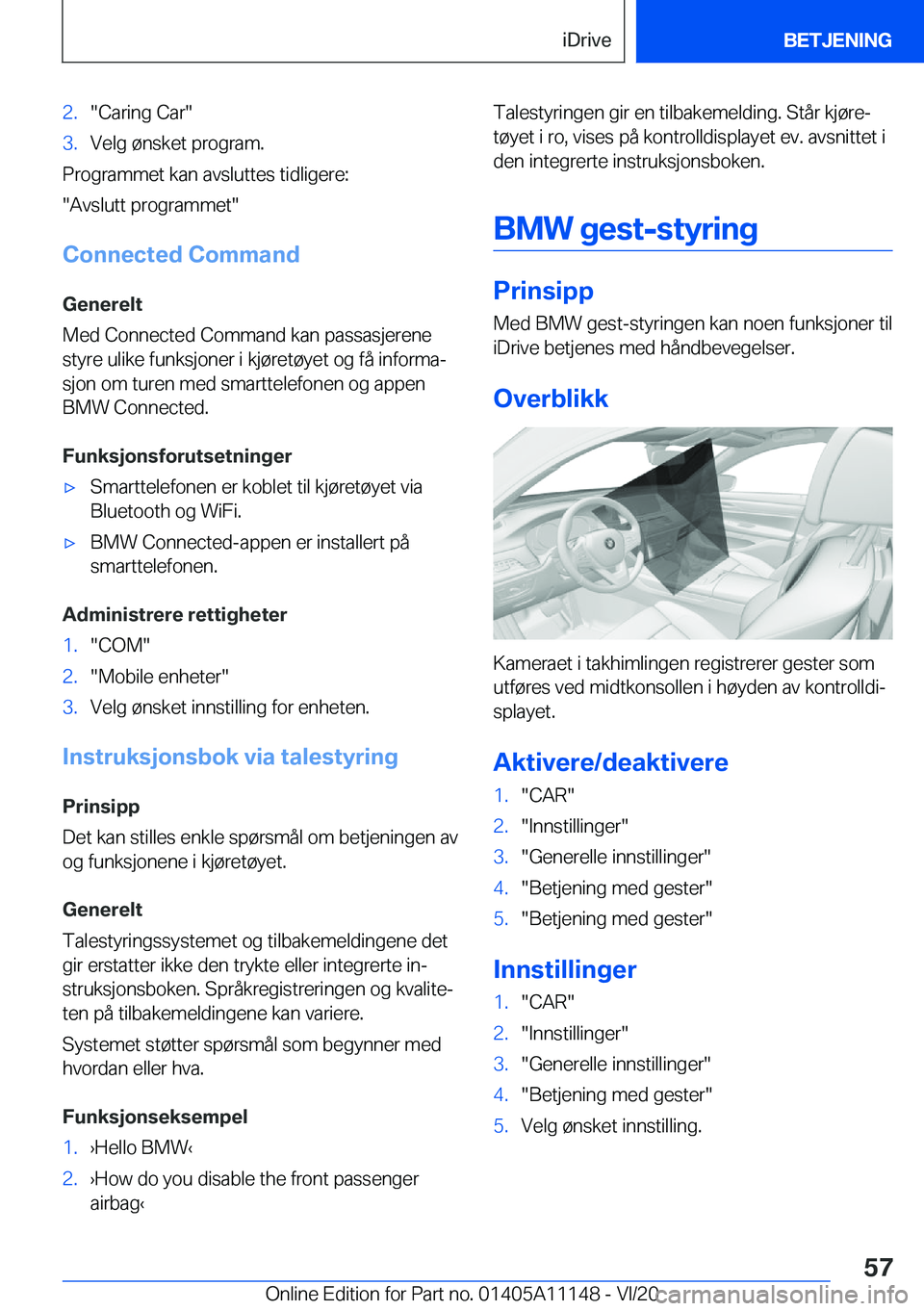 BMW 8 SERIES COUPE 2021  InstruksjonsbØker (in Norwegian) �2�.��C�a�r�i�n�g��C�a�r��3�.�V�e�l�g��