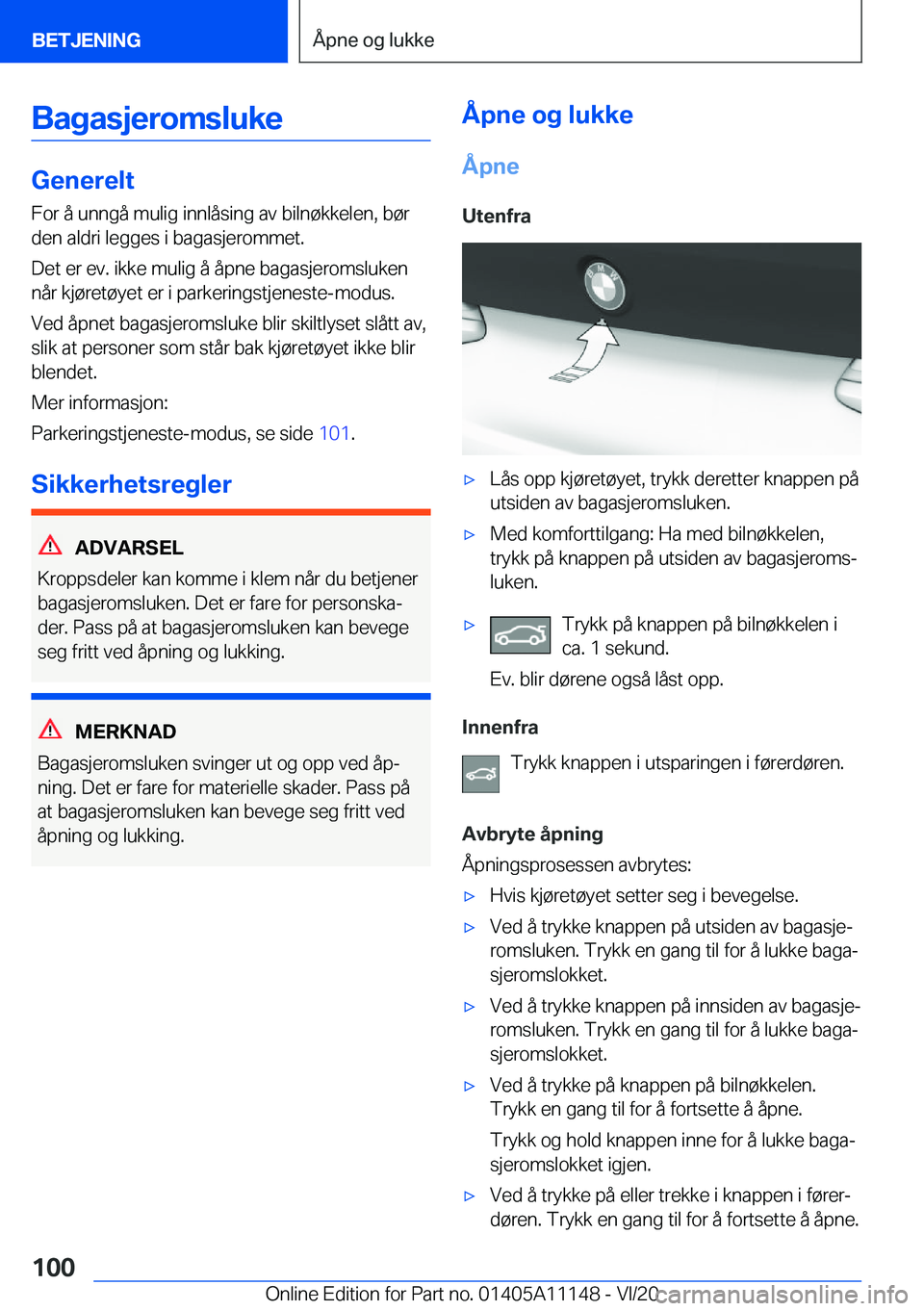 BMW 8 SERIES COUPE 2021  InstruksjonsbØker (in Norwegian) �B�a�g�a�s�j�e�r�o�m�s�l�u�k�e
�G�e�n�e�r�e�l�t�F�o�r��å��u�n�n�g�å��m�u�l�i�g��i�n�n�l�å�s�i�n�g��a�v��b�i�l�n�