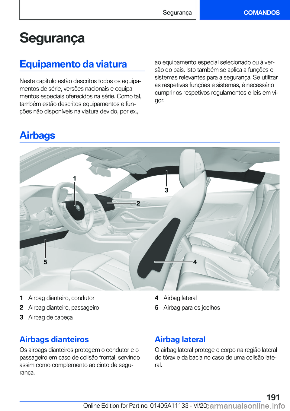 BMW 8 SERIES COUPE 2021  Manual do condutor (in Portuguese) �S�e�g�u�r�a�n�