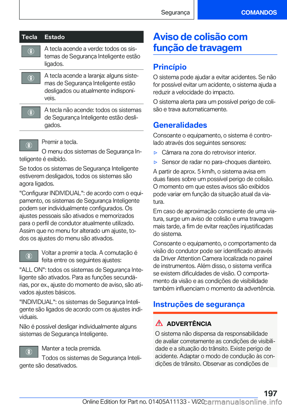 BMW 8 SERIES COUPE 2021  Manual do condutor (in Portuguese) �T�e�c�l�a�E�s�t�a�d�o�A��t�e�c�l�a��a�c�e�n�d�e��a��v�e�r�d�e�:��t�o�d�o�s��o�s��s�i�sª
�t�e�m�a�s��d�e��S�e�g�u�r�a�n�