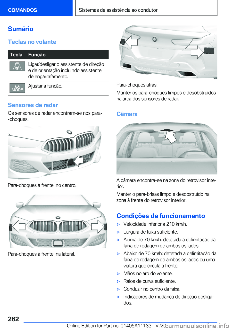 BMW 8 SERIES COUPE 2021  Manual do condutor (in Portuguese) �S�u�m�á�r�i�o�T�e�c�l�a�s��n�o��v�o�l�a�n�t�e�T�e�c�l�a�F�u�n�