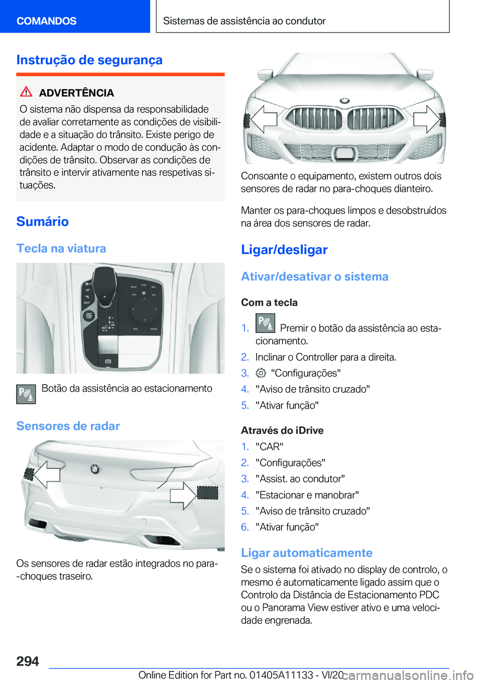 BMW 8 SERIES COUPE 2021  Manual do condutor (in Portuguese) �I�n�s�t�r�u�