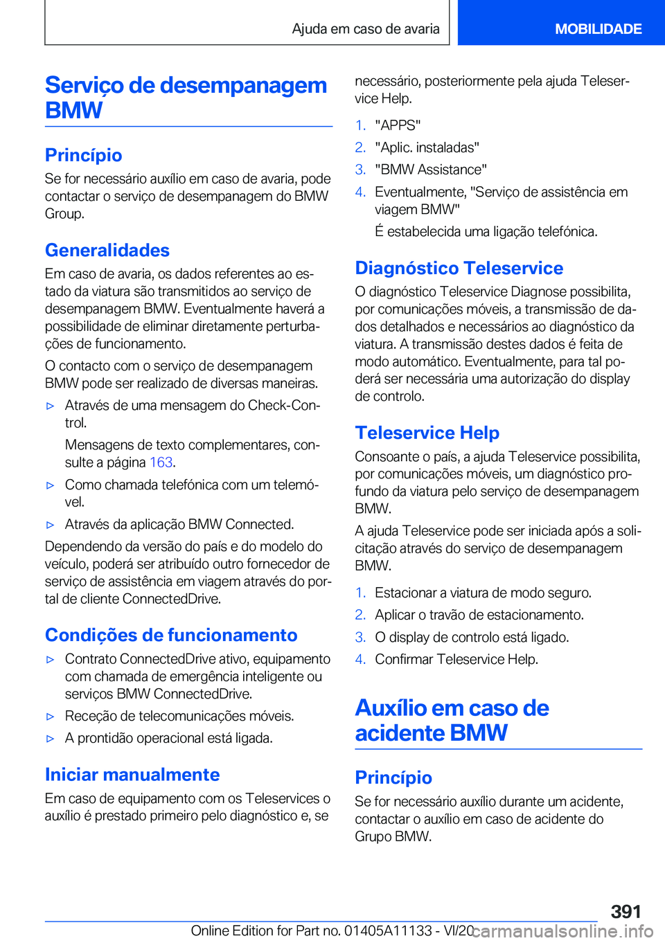 BMW 8 SERIES COUPE 2021  Manual do condutor (in Portuguese) �S�e�r�v�i�