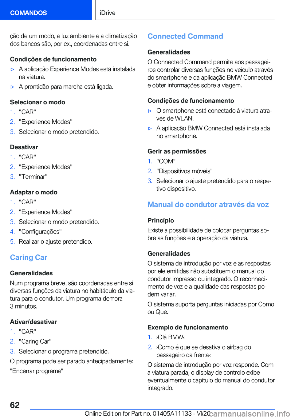 BMW 8 SERIES COUPE 2021  Manual do condutor (in Portuguese) �