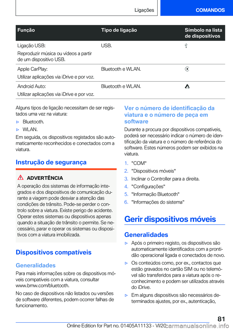 BMW 8 SERIES COUPE 2021  Manual do condutor (in Portuguese) �F�u�n�