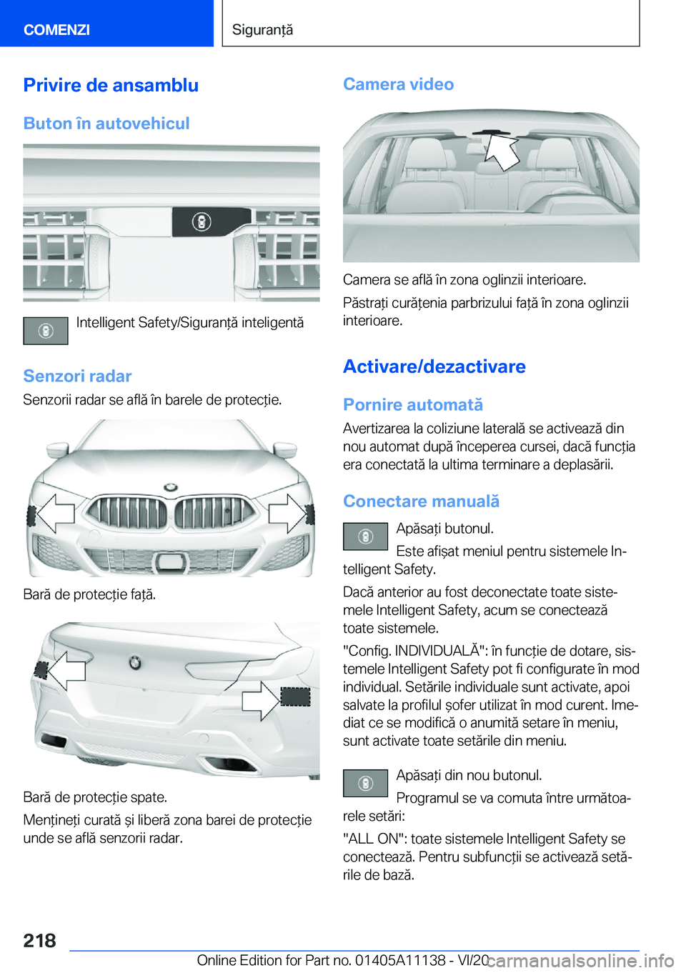 BMW 8 SERIES COUPE 2021  Ghiduri De Utilizare (in Romanian) �P�r�i�v�i�r�e��d�e��a�n�s�a�m�b�l�u
�B�u�t�o�n��