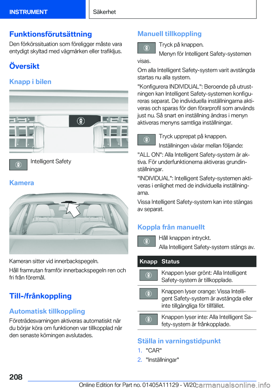 BMW 8 SERIES COUPE 2021  InstruktionsbÖcker (in Swedish) �F�u�n�k�t�i�o�n�s�f�