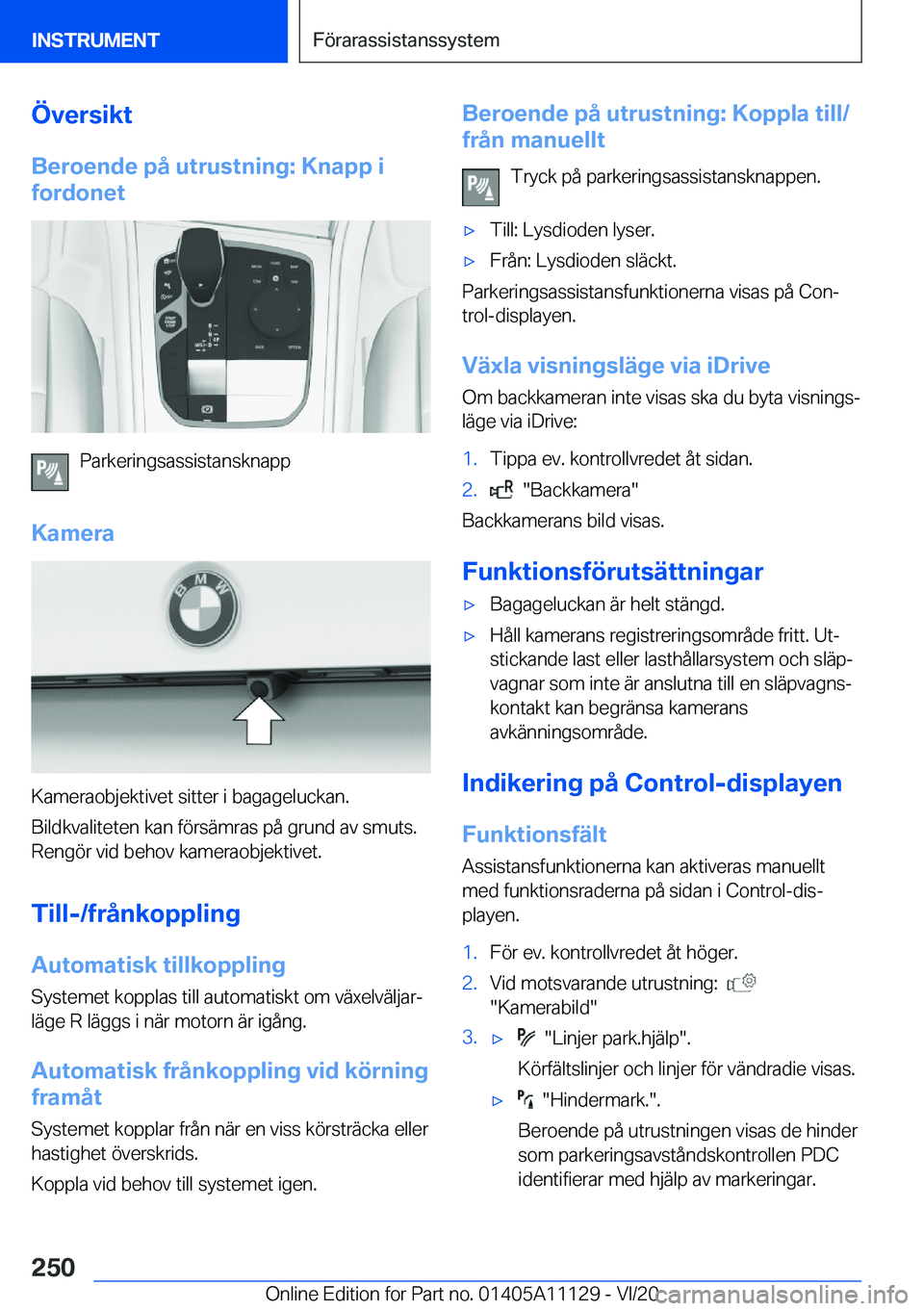 BMW 8 SERIES COUPE 2021  InstruktionsbÖcker (in Swedish) �