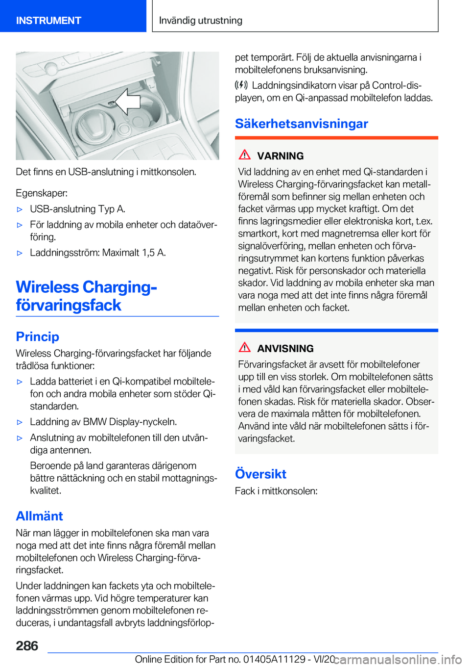 BMW 8 SERIES COUPE 2021  InstruktionsbÖcker (in Swedish) �D�e�t��f�i�n�n�s��e�n��U�S�B�-�a�n�s�l�u�t�n�i�n�g��i��m�i�t�t�k�o�n�s�o�l�e�n�.
�E�g�e�n�s�k�a�p�e�r�:
'x�U�S�B�-�a�n�s�l�u�t�n�i�n�g��T�y�p��A�.'x�F�