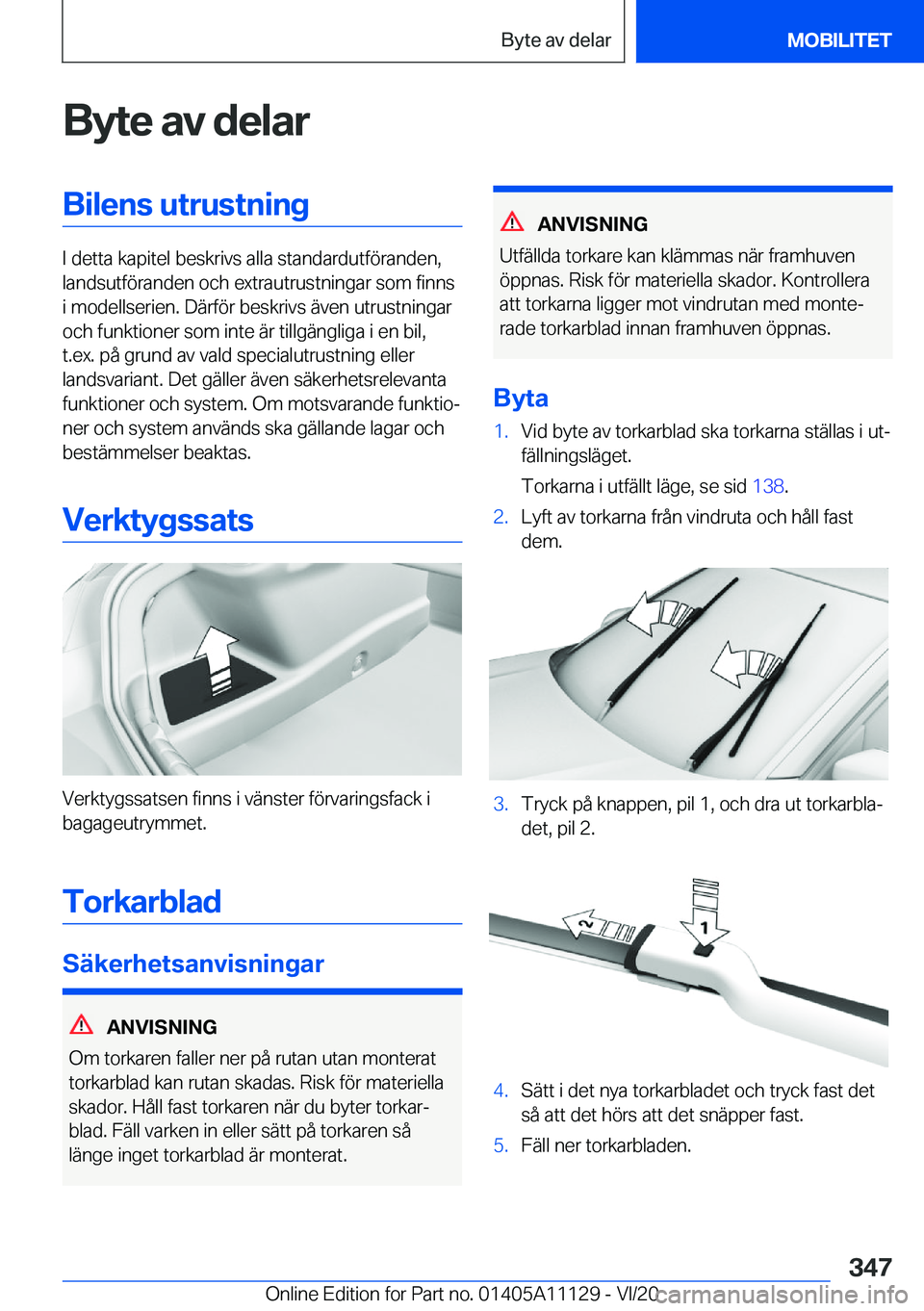 BMW 8 SERIES COUPE 2021  InstruktionsbÖcker (in Swedish) �B�y�t�e��a�v��d�e�l�a�r�B�i�l�e�n�s��u�t�r�u�s�t�n�i�n�g
�I��d�e�t�t�a��k�a�p�i�t�e�l��b�e�s�k�r�i�v�s��a�l�l�a��s�t�a�n�d�a�r�d�u�t�f�