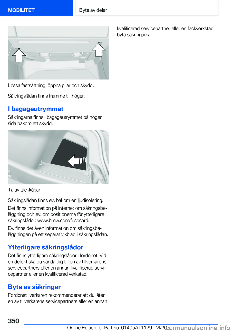 BMW 8 SERIES COUPE 2021  InstruktionsbÖcker (in Swedish) �L�o�s�s�a��f�a�s�t�s�ä�t�t�n�i�n�g�,��