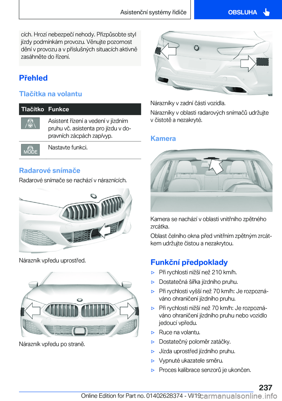 BMW 8 SERIES COUPE 2020  Návod na použití (in Czech) �c�