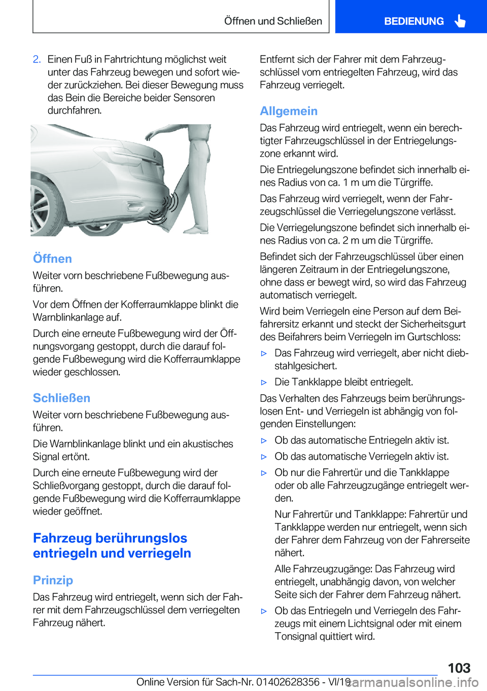 BMW 8 SERIES COUPE 2020  Betriebsanleitungen (in German) �2�.�E�i�n�e�n��F�u�